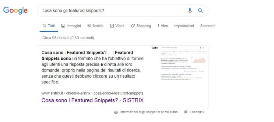 featured snippets